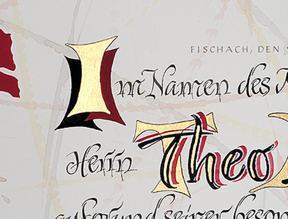 Kalligrafie Theo Initial I