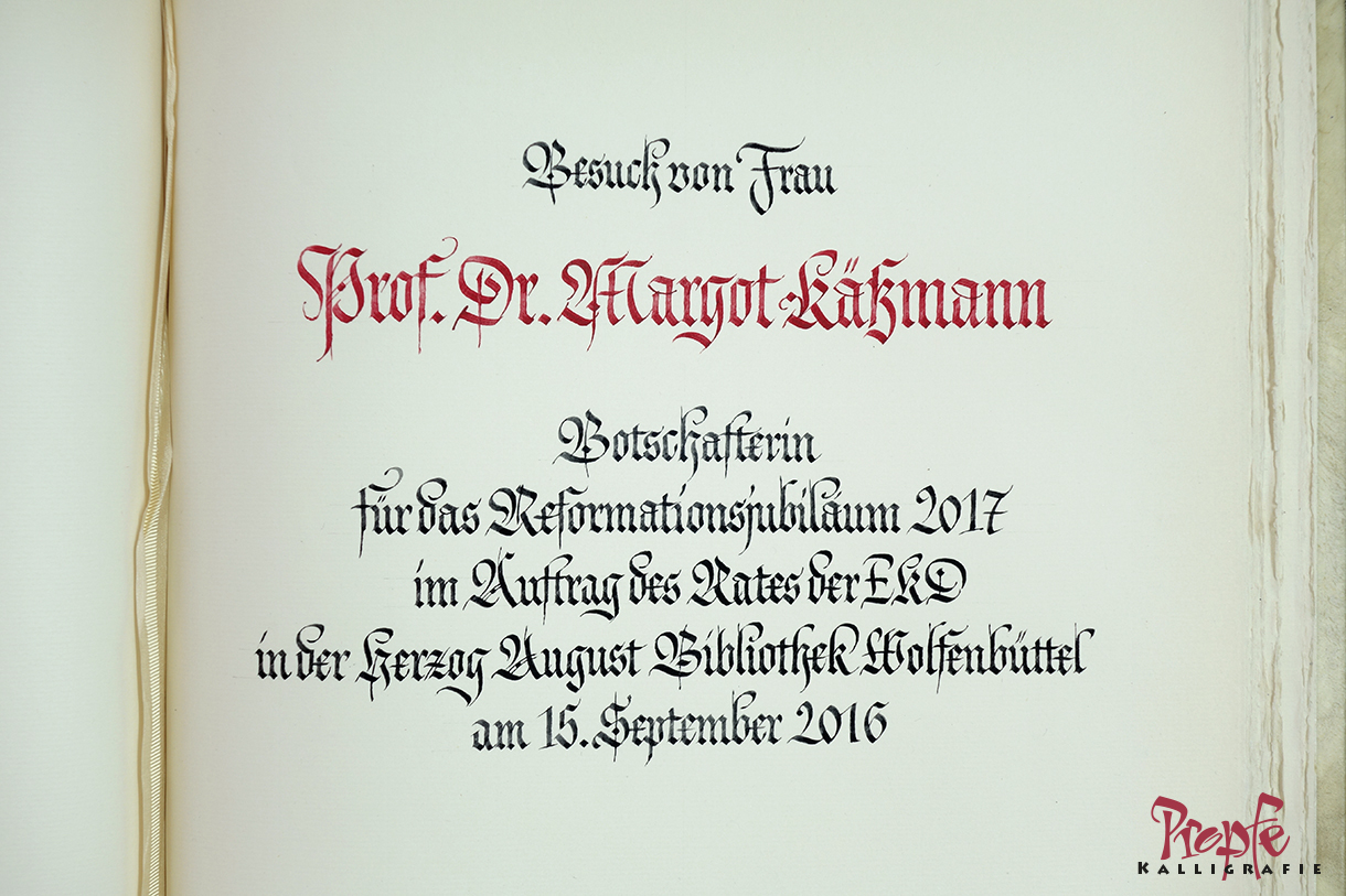 Eintragung in das Goldene Buch Wolfenbüttel