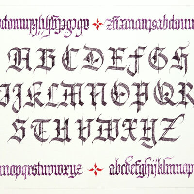 Mit einem Montblanc-Füller geschriebene Textur